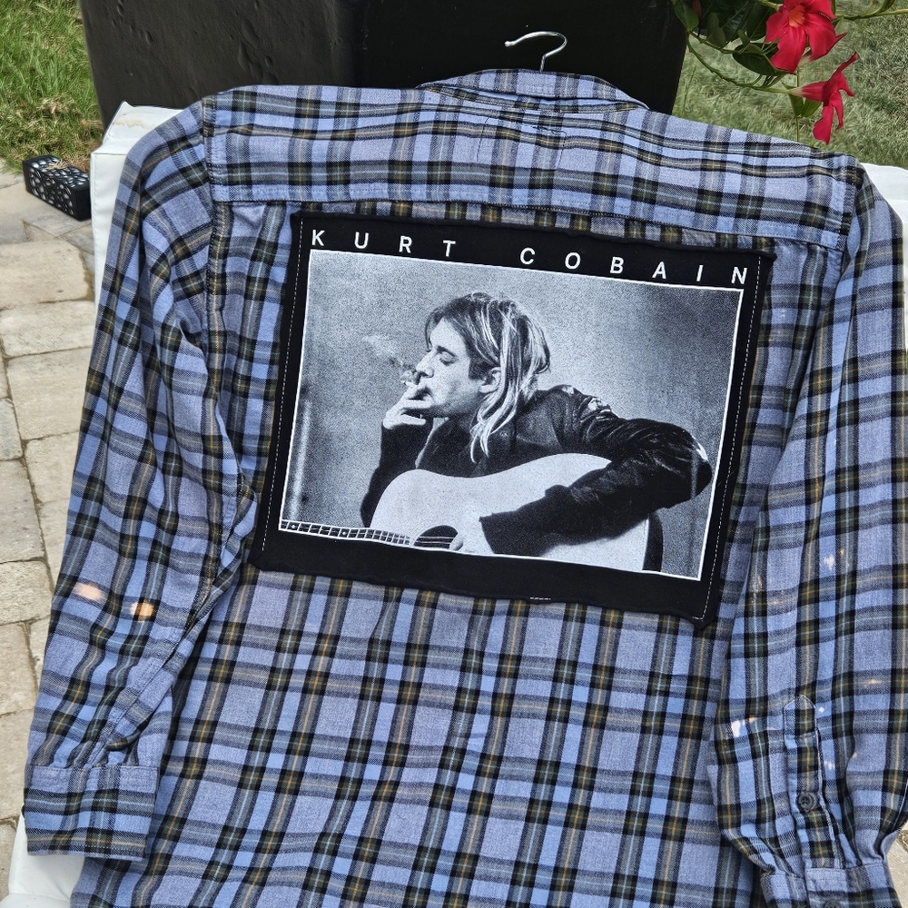 Kurt Cobain Nirvana Flannel Shirt sz L